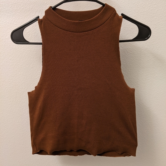 ZARA Mock Neck Crop Top - Picture 1 of 3